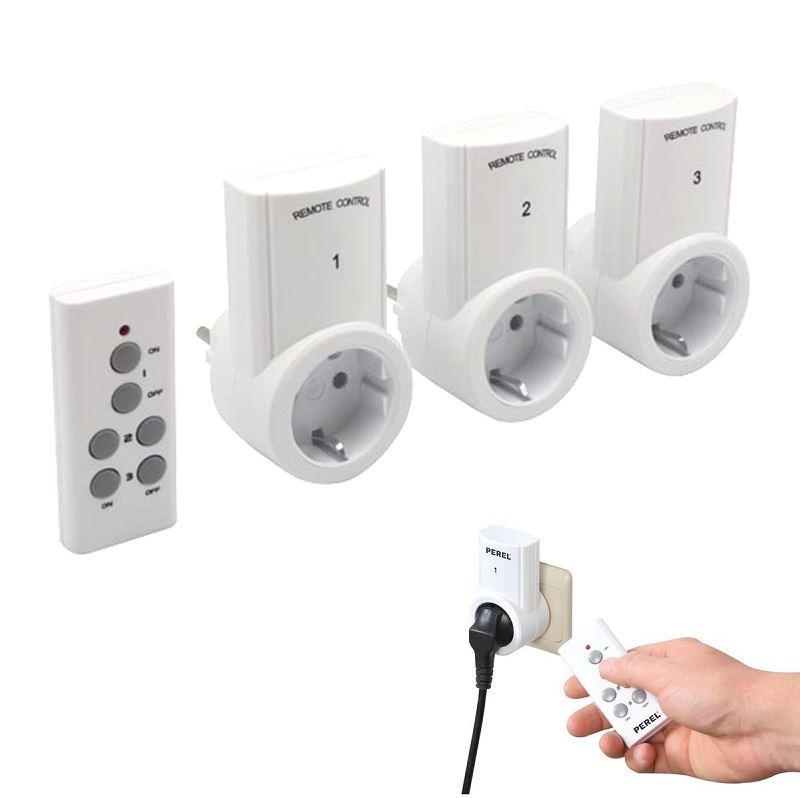 KIT 3 ENCHUFES INALAMBRICOS CON MANDO DISTANCIA