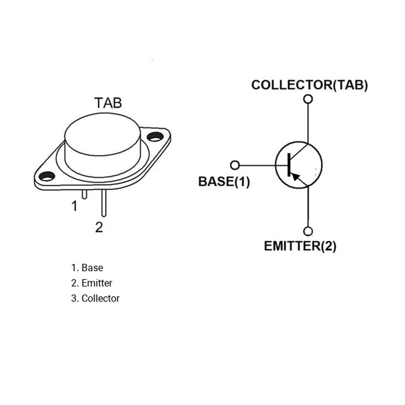 TRANSISTOR BIPOLAR PNP 80V 10A 150W 2N3792 PCB TO-3 - Imagen 3