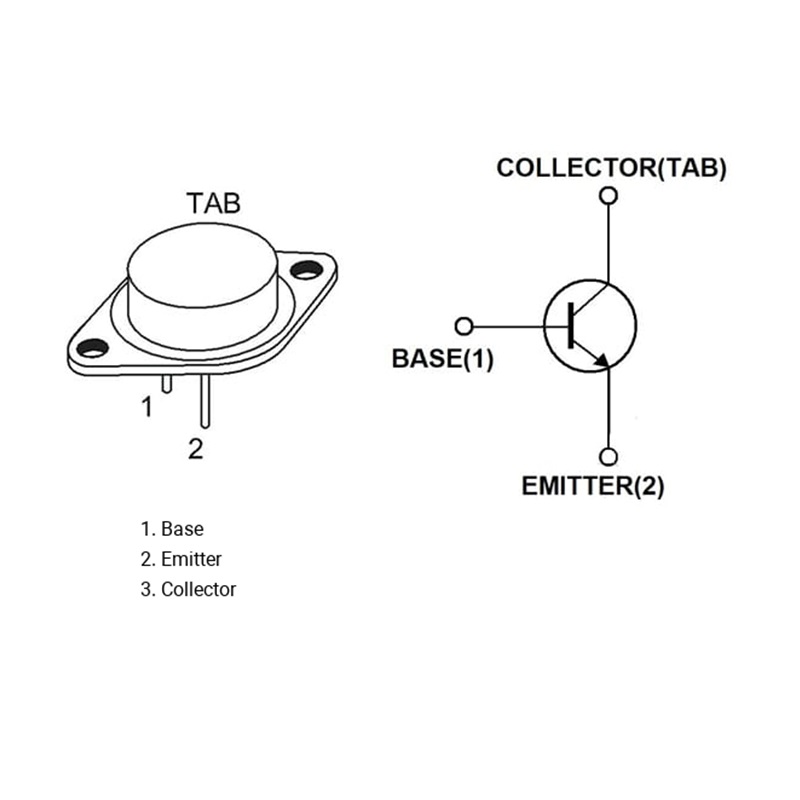 TRANSISTOR BIPOLAR NPN 80V 50A 300W 2N5686 PCB TO-3 - Imagen 3