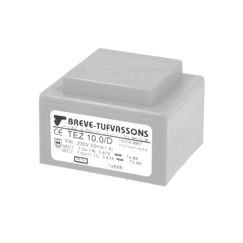 TRANSFORMADOR ENCAPSULADO AC 230V / 2x 7.5V / 10VA PCB