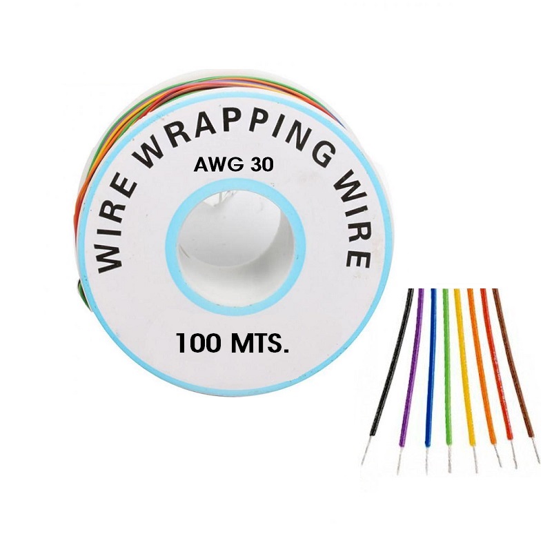 HILO WRAPPING AWG30 BOBINA 100M AZUL