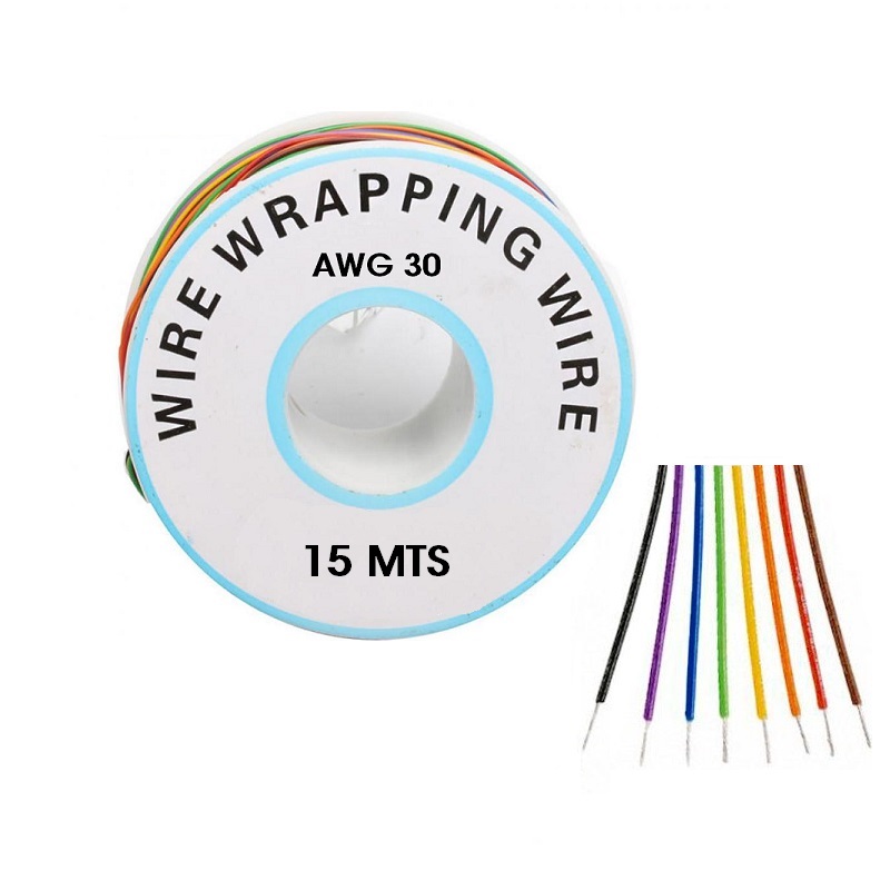 HILO WRAPPING AWG30 BOBINA 15M AMARILLO