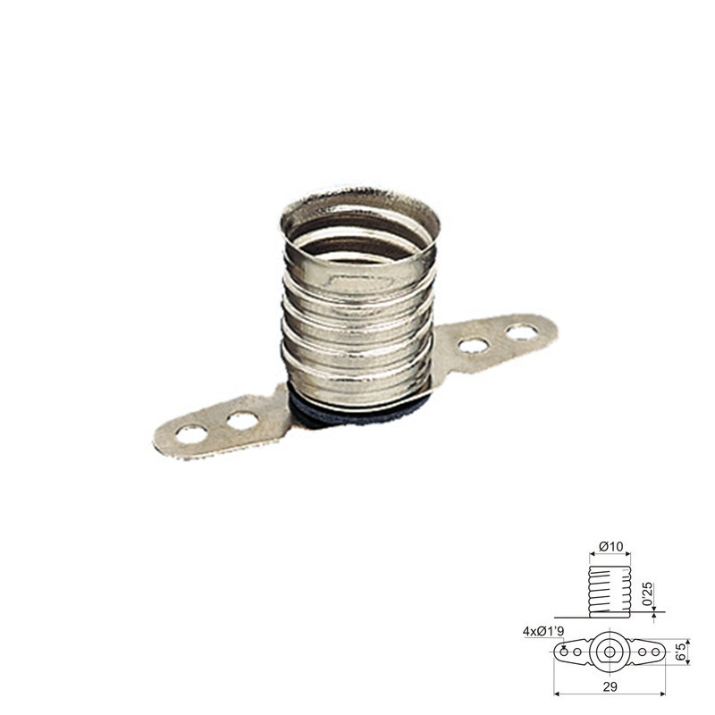 PORTALÁMPARAS BOMBILLA ROSCA E10 METÁLICO T. SOLDAR