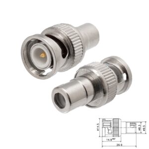 ADAPTADOR BNC MACHO - RCA HEMBRA AÉREO RECTO