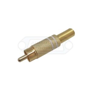 CONECTOR RCA MACHO METÁLICO DORADO BLANCO