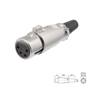CONECTOR XLR 4P HEMBRA AÉREO RECTO