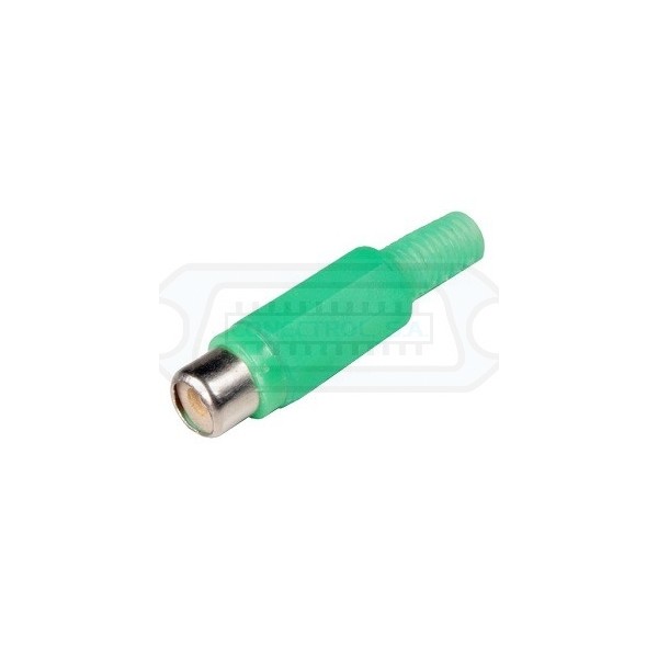 CONECTOR RCA HEMBRA PLÁSTICO VERDE