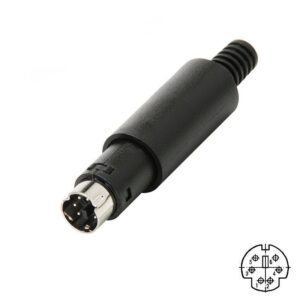 CONECTOR MINI DIN 6 PINES MACHO AÉREO