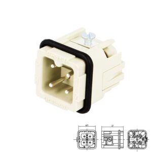 CONECTOR HDC HARTING 4P (3+PE) HAN-A 3A MACHO