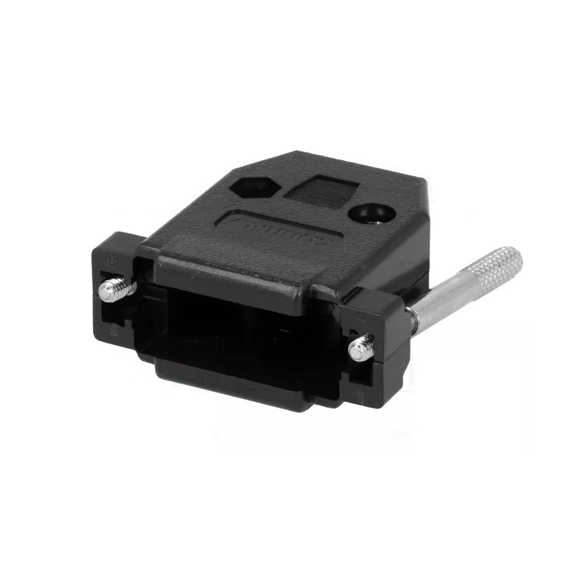 CARCASA SUB-D 15P PLÁSTICO RECTO NEGRO TORNILLOS LARGOS