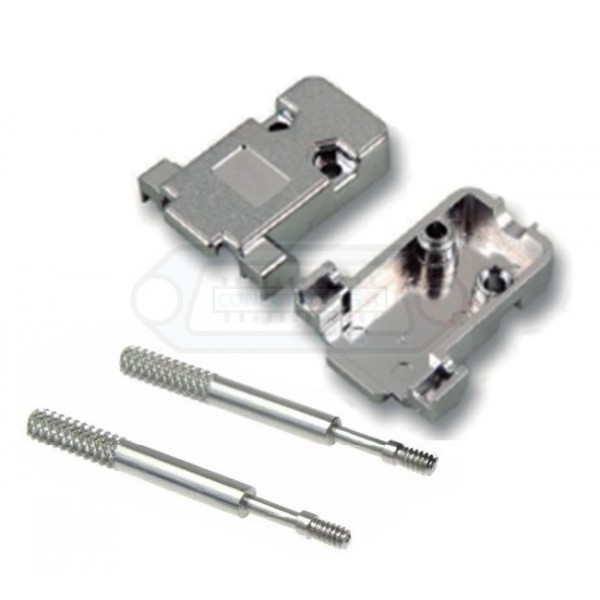 CARCASA SUB-D 9P PLÁSTICO RECTO PLATEADO