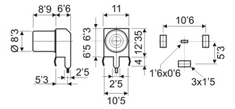 CONECTOR RCA HEMBRA METÁLICO ACODADO C.I. NEGRO - Imagen 3
