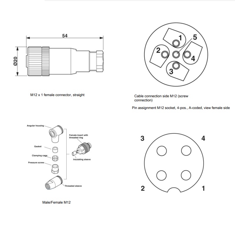 CONECTOR SACC 4P M12 HEMBRA AÉREO RECTO PHOENIX CONTACT - Imagen 3