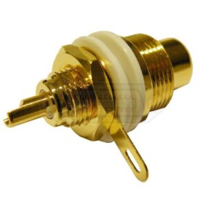 CONECTOR RCA HEMBRA CHASIS AISLADO BLANCO