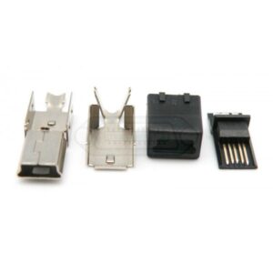 CONECTOR MINI USB TIPO-B 5P MACHO AÉREO