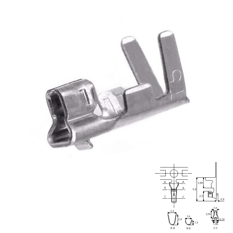 TERMINAL PIN POSTE 2.00mm HEMBRA