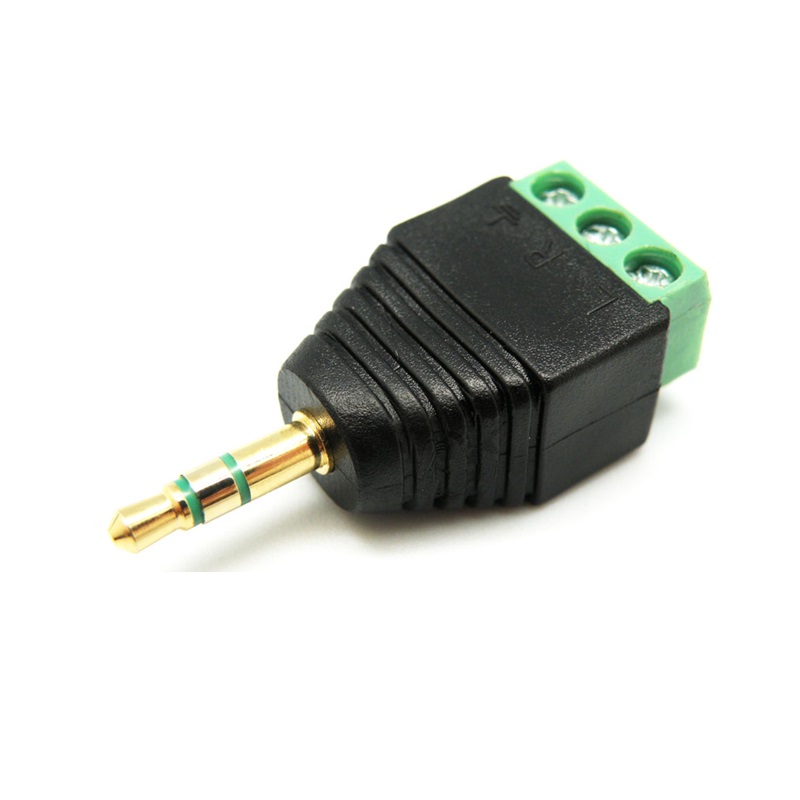 CONECTOR RÁPIDO JACK 3.5mm MACHO 3P ESTÉREO BORNA TORNILLO