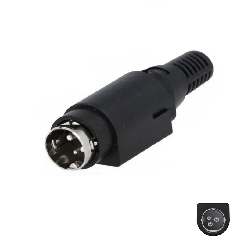 CONECTOR MINI DIN 3P MACHO (POWER) AÉREO