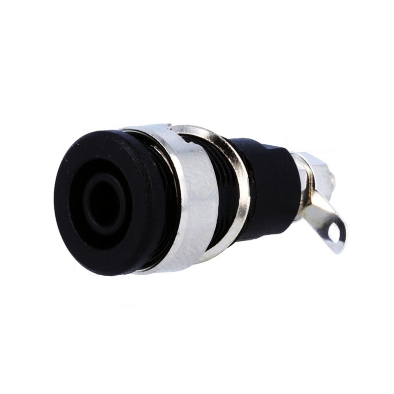 BANANA HEMBRA Ø4mm 32A CHASIS AISLADO NEGRO