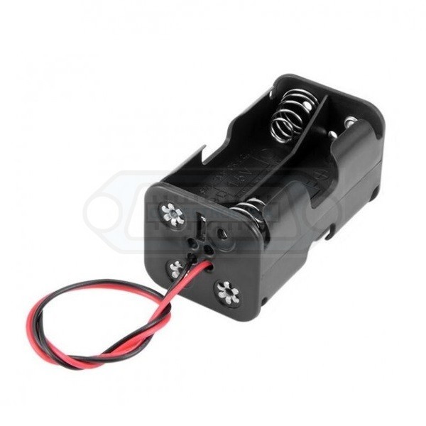 PORTAPILAS 4 PILAS AA DOBLE CON CABLE