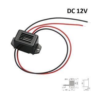 ZUMBADOR RECTANGULAR DC 12V 85dB CON CABLE