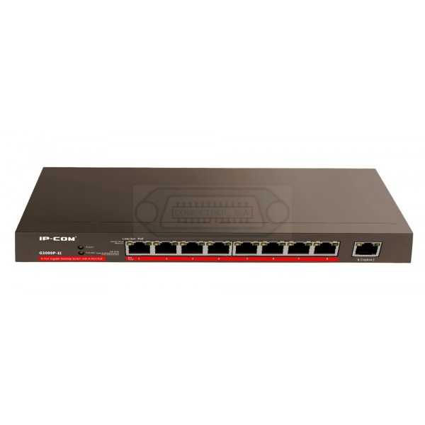 SWITCH IP-COM 9P GIGABIT (8 POE) SOBREMESA