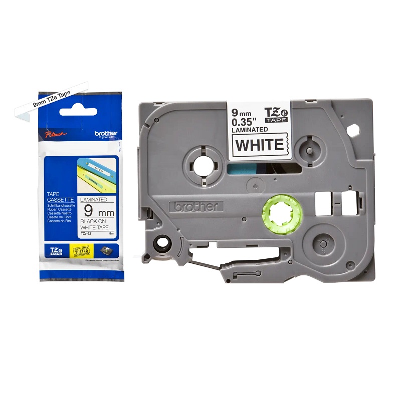 CINTA LAMINADA BROTHER 9mm NEGRO/BLANCO 8m - Imagen 3