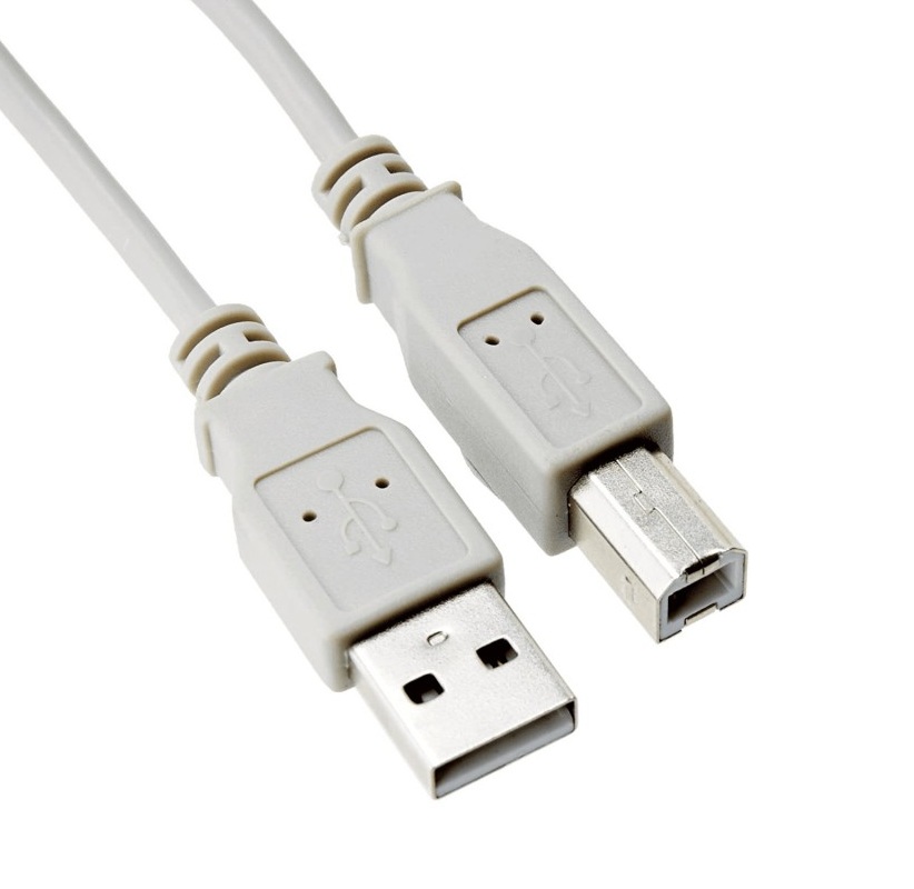 CABLE USB 2.0 TIPO A/B MACHO - MACHO GRIS 3m