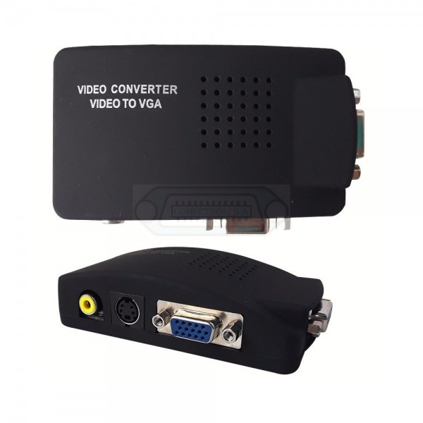 CONVERSOR VIDEO AV (PAL)/S-VIDEO A VGA CON ALIMENTACIÓN