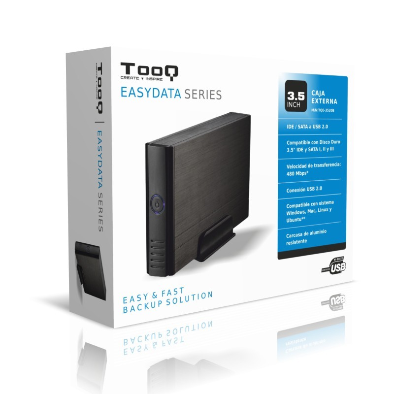 CAJA EXTERNA HDD 3.5" IDE/SATA USB 2.0 TOOQ NEGRO - Imagen 3