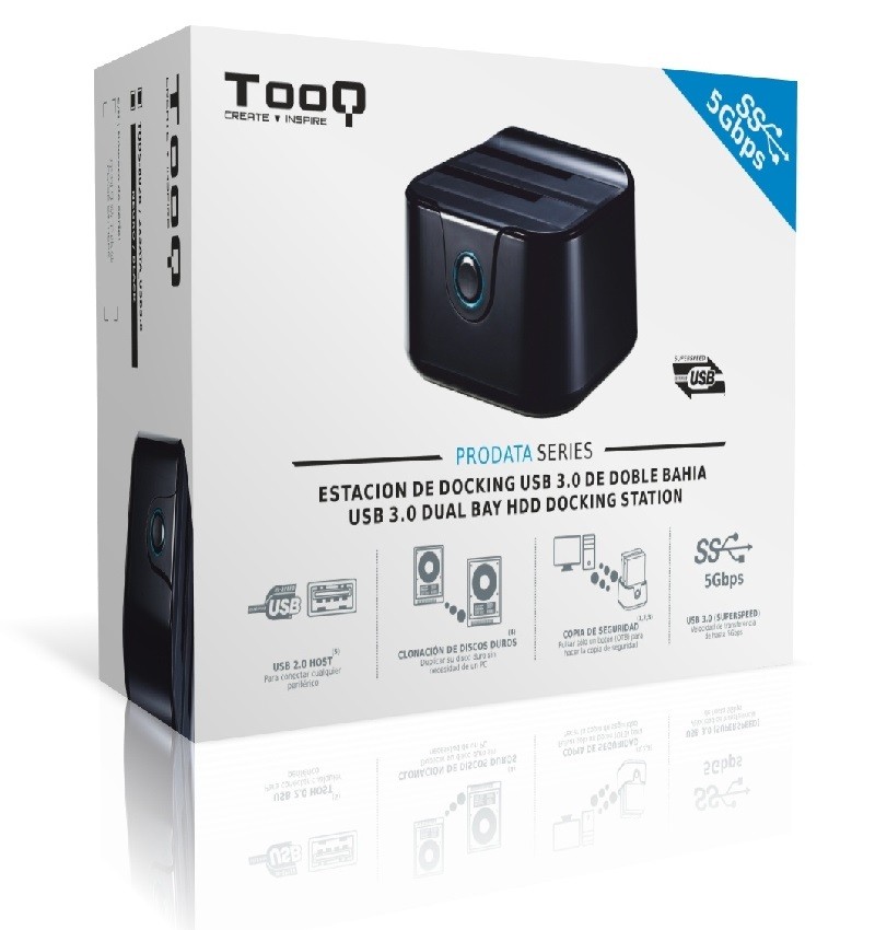 DOCKING STATION DOBLE BAHÍA SATA 2.5"/3.5" USB 3.0