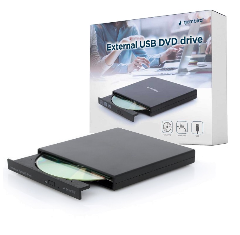 REGRABADORA EXTERNA USB 2.0 DVD / CD GEMBIRD NEGRO