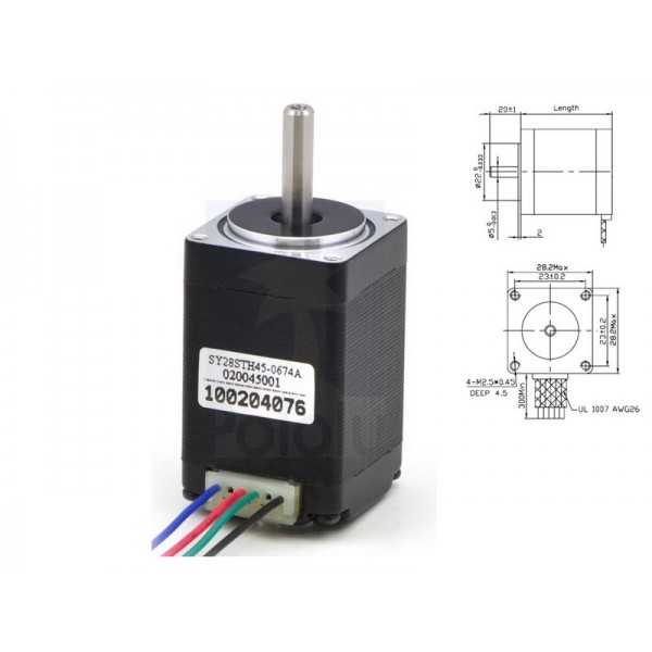 MOTOR PASO A PASO BIPOLAR 28X45MM