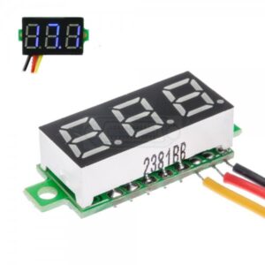 VOLTÍMETRO 3 DIGITOS 0.28" DC 0/100V LED AZUL 3 HILOS