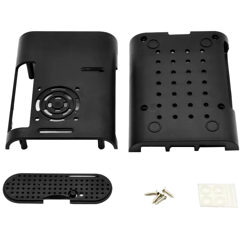 KIT CAJA ABS NEGRA RASPBERRY PI 5 + VENTILADOR CON DISIPADOR - Imagen 3