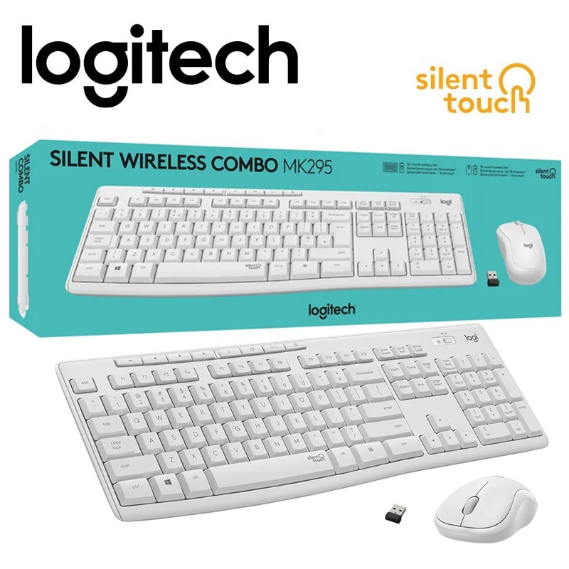 COMBO TECLADO + RATÓN WIRELESS LOGITECH SILENT MK295 BLANCO
