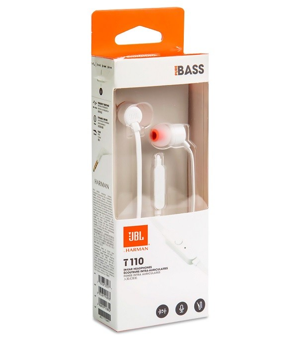 AURICULARES IN-EAR JBL TUNE 110 BLANCO CON MICRÓFONO - Imagen 3