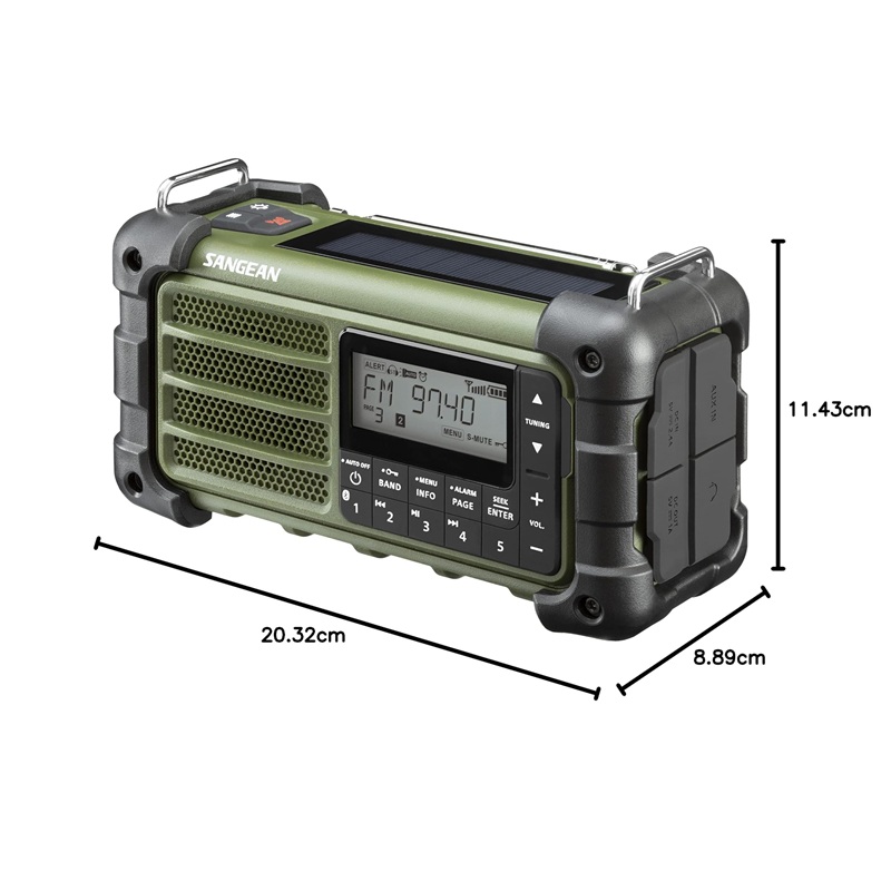 RADIO DIGITAL DE EMERGENCIA RDBS FM/AM BT 5.0 RECARGABLE FOREST GREEN - Imagen 4