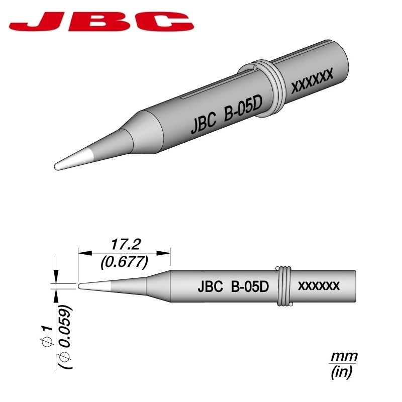 PUNTA SOLDADURA JBC B-05D Ø1,0mm