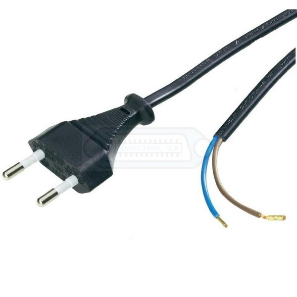 CABLE RED EUROPLUG - EXTREMO LIBRE 2X0.75mm 2m