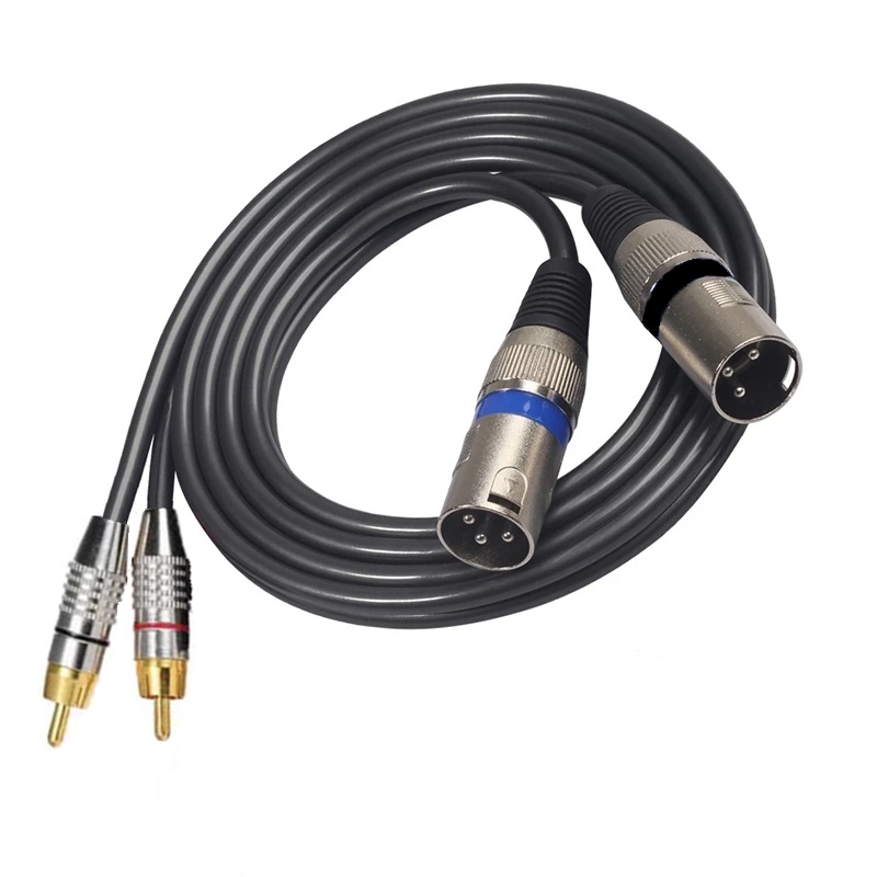 CABLE AUDIO DOBLE XLR 3P MACHO - 2 RCA MACHO 1m
