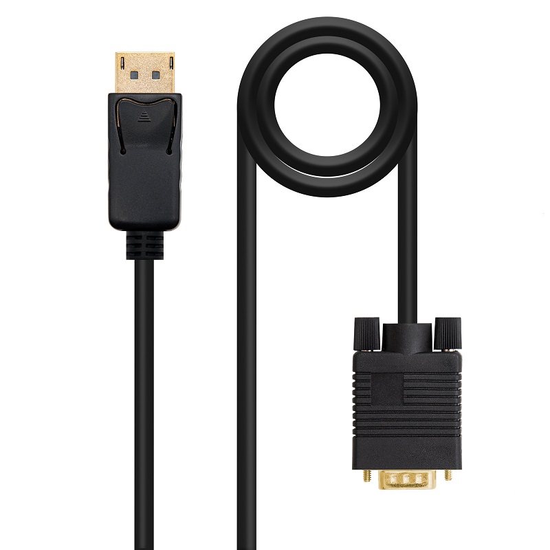 CABLE DISPLAYPORT MACHO A VGA MACHO NEGRO 1M - Imagen 3