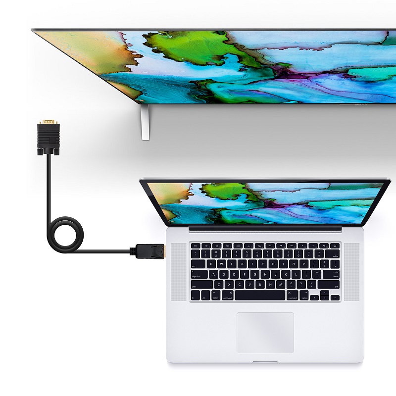 CABLE DISPLAYPORT MACHO A VGA MACHO NEGRO 1M - Imagen 4