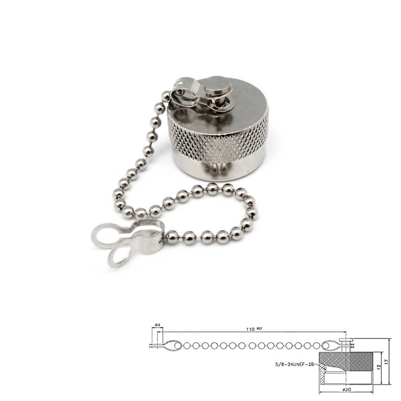 TAPÓN PROTECTOR CONECTOR N/PL HEMBRA CON CADENA