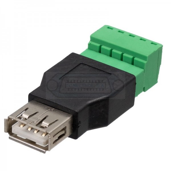 CONECTOR RÁPIDO USB TIPO-A HEMBRA 5P BORNA TORNILLO