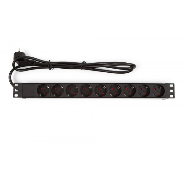BASE ELÉCTRICA RACK 19" 1U 9 SALIDAS SCHUKO