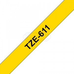 CINTA LAMINADA BROTHER 6mm NEGRO/AMARILLO 8m