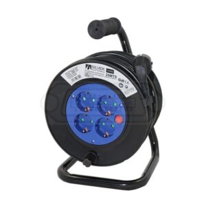 ENROLLACABLE MULTIENCHUFE 4 SALIDAS 25MTS.