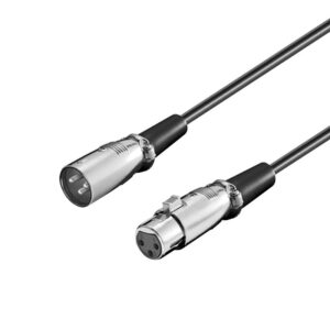 CABLE AUDIO XLR 3P MACHO - HEMBRA METÁLICO PLATA 2m