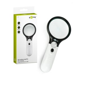 LUPA MANUAL LENTE Ø22mm,Ø75mm LUZ LED 10000K BLANCO/NEGRO